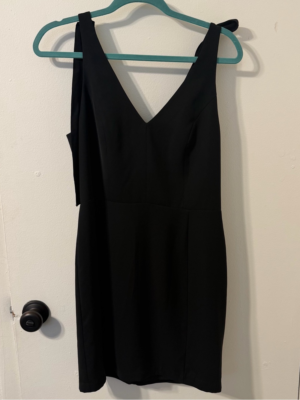 Amanda Uprichard Black Tie Shoulder Mini Dress Size L